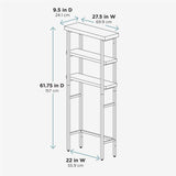 Zenna Home Over The Toilet Storage, Bathroom Storage Organizer with 3 Shelves, Bathroom Space Saver That Fits Above Toilet, Driftwood and Matte Black Frame Zenna Home