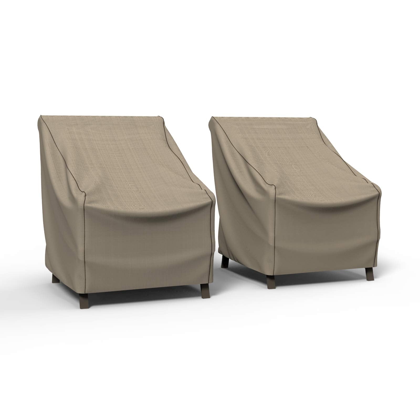 Budge P1W02PM1-2PK English Garden Patio Chair Cover (2 Pack) Heavy Duty and Waterproof, Large, Tan Tweed - WoodArtSupply