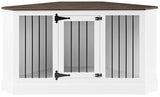 Crosley Furniture Winslow Corner Dog Crate Credenza Kennel for Pets, White Crosley Furniture