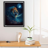 WUIVCTR Paint by Numbers Lion for Adults, Acrylic Oil Painting by Numbers Kits for Beginner with Paintbrushes Brushes Art Crafts Canvas for Home Decor 16x20inch / 40x50cm WUIVCTR