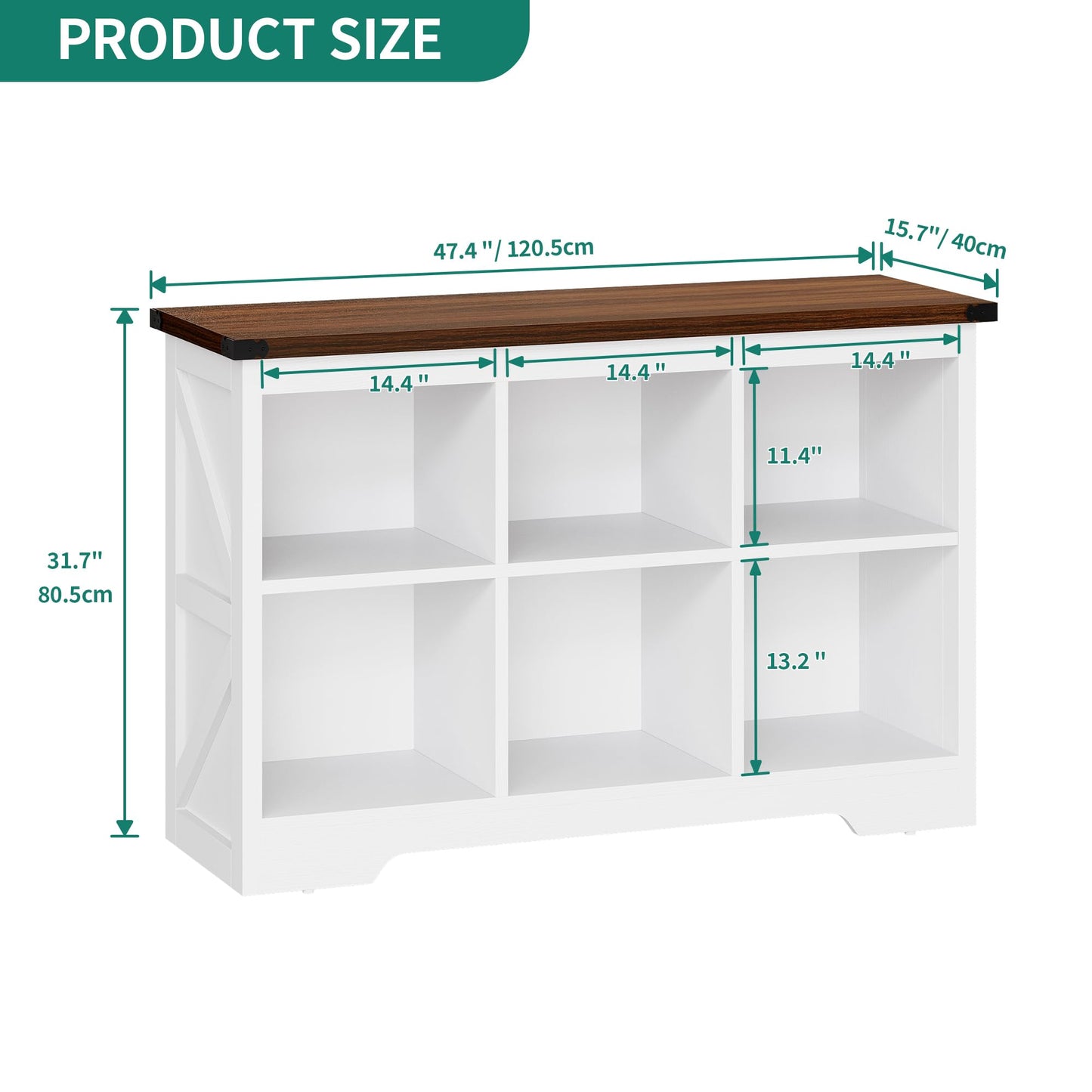 YITAHOME 6-Cube Horizontal Bookshelf – Stylish Storage Organizer for Home and Office in White - WoodArtSupply