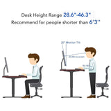 FLEXISPOT Standing Desk, Electric Height Adjustable Desk 48 x 24 Inches Sit Stand Desk Home Office Desk Whole-Piece Desk Board (Black Frame + 48 in Black Top) FLEXISPOT
