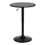 Bentley Adjustable Swivel Pub Table with Black Wood Finish and Metal Base Armen Living