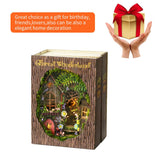 Mini 3D Wooden Doll House Craft Model with LED,DIY Miniature and Furniture Dollhouse Kit,Creative Room Idea for Valentine's Day Birthday Gift (Forest Wonderland) Montidey