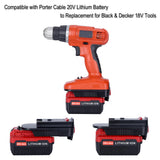 Biswaye HPA1820 20V to 18V Adapter Compatible with Black & Decker 20V Battery and Compatible with Porter Cable 20V Battery to Replacement for Black & Decker 18V Tools Battery HPB18 244760-00 Biswaye