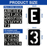 42 Pcs 3 Inch Alphabet Letter Stencils Symbol Numbers Stencils, Reusable Plastic Letter Template Set for Drawing on Wood, Wall, Glass, Porch, Fabric, Rock, Sign and Craft Decoration (Black) Boazimy