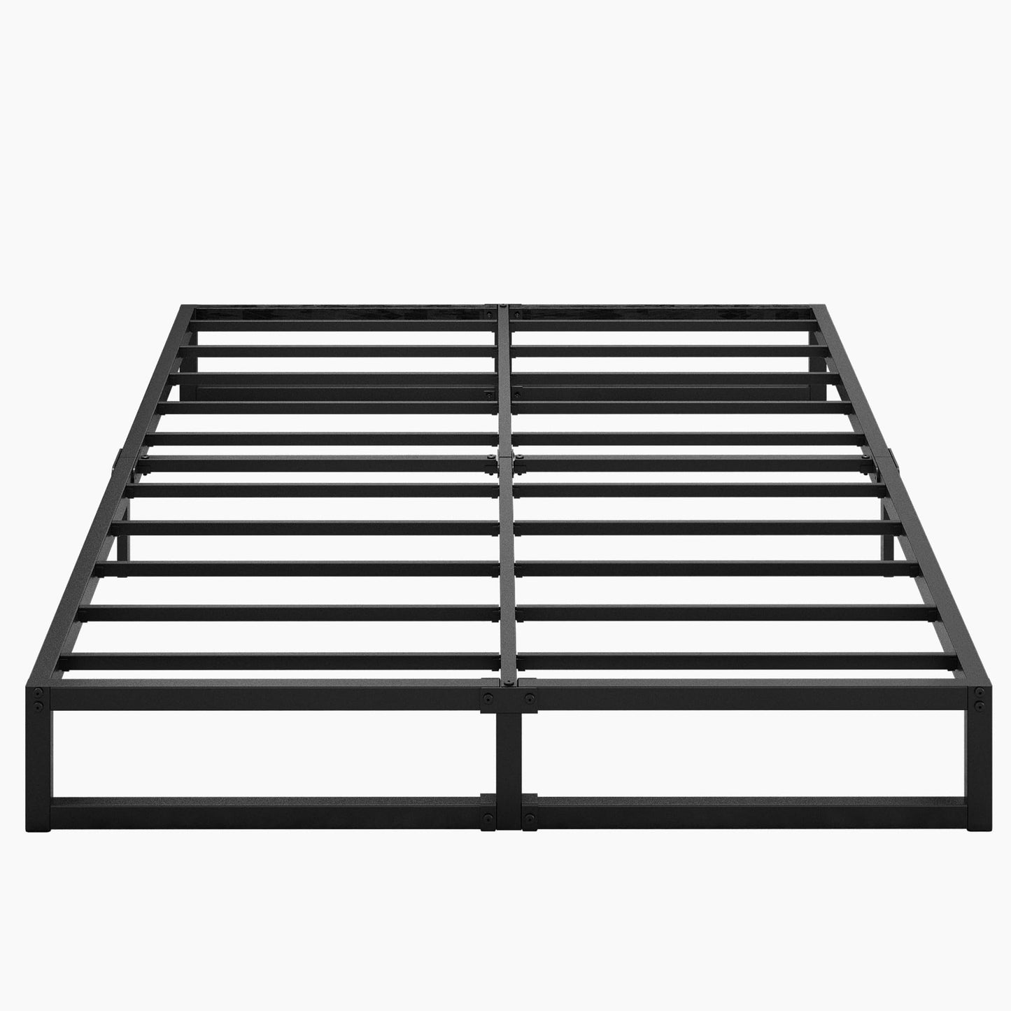 Lutown-Teen 9-Inch Heavy Duty Metal Queen Bed Frame with Steel Slat Support - No Box Spring Needed, Easy Assembly, Black - WoodArtSupply