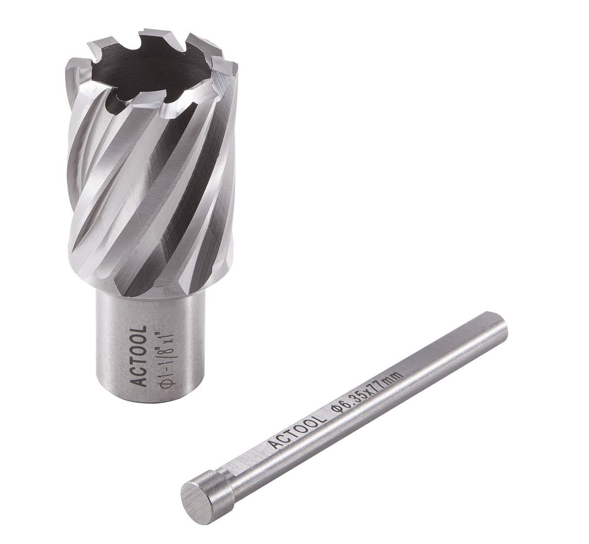ACTOOL 1-1/8" Diameter × 1" Depth of Cut HSS ANNULAR Cutter with 3/4'' Weldon Shank ACTOOL