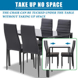 FDW Dining Table Set Glass Dining Room Table Set for Small Spaces Kitchen Table and Chairs for 4 Table with Chairs Home Furniture Rectangular Modern (Black Glass) FDW