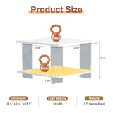 HedoAjim 24" Acrylic Coffee Table with White Wood Tabletop, Minimalist Stylish Modern Square Center Table for Living Room,Led Living Room Table with Storage Shelf & Acrylic Frame for Small Space HedoAjim