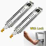 2pcs Heavy Duty Locking Drawer Slide, Steel Metal Full Extension Drawer Slides Side Mount 40" 48" 56" 64" 72" 80", 400 Lb Load Capacity, for Retrofitting Motorhomes/Roll Out Shelves (Size : 64in(160c Generic