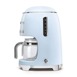 Smeg 50's Retro Style Aesthetic Drip Coffee Machine with 10 Cup Glass Carafe, Auto Start Feature, Keep Warm Plate, and Two Coffee Strength Settings (Pastel Blue) Smeg