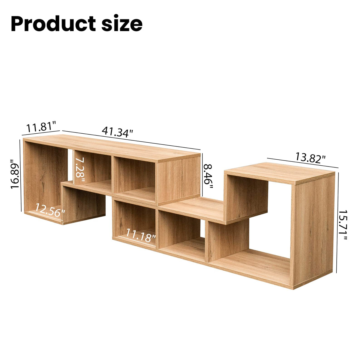 Recaceik Cube Bookshelf 2 Shelf Bookcase L-Shaped TV Console Stand Modern Entertainment Center with Open Storage Shelves for CDs/Movies/Books for Living Room, Bedroom, Home Office Recaceik