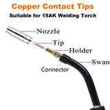 FORTON Mig Welding Gun Accessory Replacement Kit,10pcs Welding Tips 0.030" + 2pcs Gas Nozzles + 2pcs Gas Diffuser CATOOP