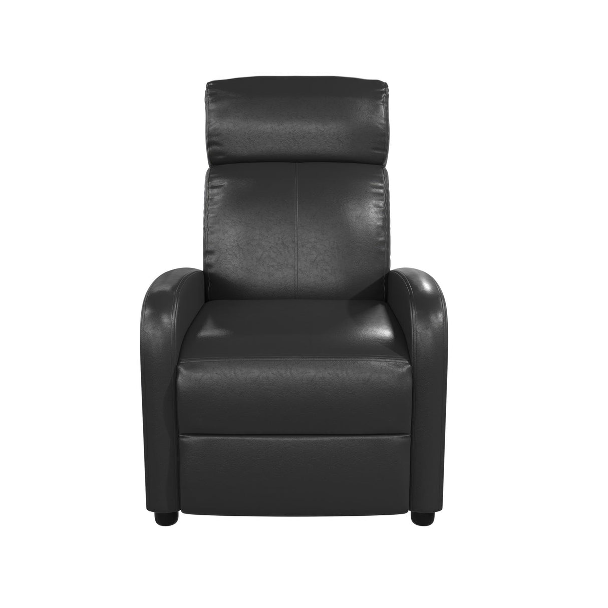 DHP Bobby Pushback Recliner Chair for Living Room, Ergonomic Comfort, Reclining Sofa Chair, Black Faux Leather DHP