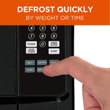 COMMERCIAL CHEF 1.4 Cubic Foot Microwave with 10 Power Levels, Small Microwave with Push Button, 1100 Watt Microwave with Digital Control Panels, Countertop Microwave with Timer, Black Commercial CHEF