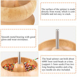 hobbyworker Upgrade Wooden Bead Spinner with 2 Pcs Big Needles,8000 Pcs Seed Beads and 1 Surprise Gift Pack for Jewelry Making Tools,Quickly Stringing Beads Tool, Manual Operated hobbyworker