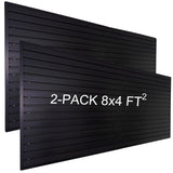 Slat Wall Paneling Garage Wall Organizer, PVC Black Slatwall Panels 2 Pack 4x8 ft Garage Tool Organizer Wall Mount Garden Storage, Slat Board Ladder Bike Rack Garage Storage & Organization Products FRAYSCENT