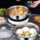 Steamer Pot for Cooking 11 inch Steamer Pot 2-tier Multipurpose 18/10 Stainless Steel Steam Pot Cookware with Lid for Vegetable, Dumpling, Stock, Sauce, Food Lcilent