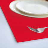 Rinpon Cloth Red Placemats Set of 8, Linen Type Fabric Placemats Machine Washable Heat Resistant Placemats Polyester Place Mats for Halloween, Thanksgiving, Christmas and Valentine Dining Table (Red) Rinpon