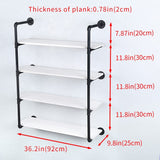 Industrial Pipe Shelving Wall Mounted,36in Rustic Metal Floating Shelves,Steampunk Real Wood Book Shelves,Wall Shelf Unit Bookshelf Hanging Wall Shelves,Farmhouse Kitchen Bar Shelving(4 Tier) OLDRAINBOW