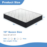 10" Queen Mattress, 10 Inch Hybrid Mattress with Comfort Support Memory Foam, Pressure Relief and Motion Isolation, Medium Firm, Mattresses in A Box AYJOIR