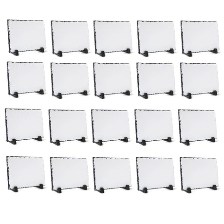 YOUKE OLA 20 Pieces Sublimation Slate Blank Rock Stone Photo Rectangular Frame Heat Transfer Plaque Picture Frame with Display Holder for Birthday, Wedding 4 x 6 Inch YOUKE OLA
