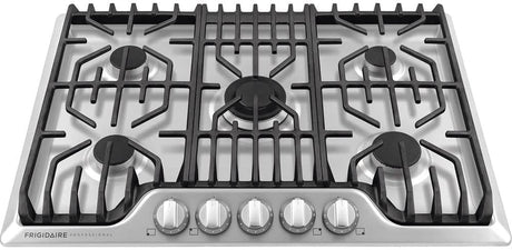 FRIGIDAIRE Professional 30-Inch Gas Cooktop, Stainless Steel, 5 Burners, Liquid Propane Convertible, FPGC3077RS Frigidaire