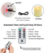 Guluto Rechargeable Candles, 3" x 6", Set of 2, Flameless Candles with Remote and Timer, led Pillar Candles Real Wax 3D Wick, led Ivory Candles for Home, Wedding, Birthday Guluto