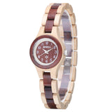 BEWELL Wood Watch Women Analog Quartz Handmade Lightweight Dress Wristwatches with Small Dial BEWELL