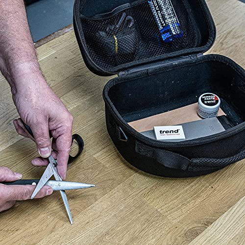 Trend Complete Sharpening Set: 6 Inch Diamond Bench Stone, Tapered File, Leather Strop, Lapping Fluid, Mirror Paste, Cleaning Block & Storage Case, TREND