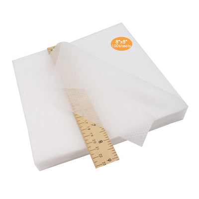 New Brothread No Show Mesh Machine Embroidery Stabilizer Backing 8"x8" - 100 Precut Sheets - Light Weight 1.8 oz - Fits 4x4 and 6x6 Hoops