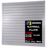 Slatwall Panels Garage Slat Wall Storage Systems 4'x4', Slat Wall Paneling Garage Wall Organizer, Grey Slat Board PVC Wall Panels Slatwall Displays Garage Tool Organizer Wall Mount Ladder Bike Rack HODURWALL