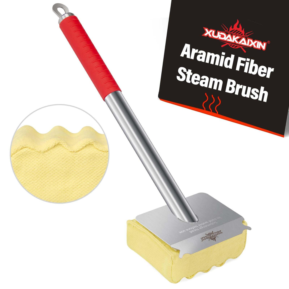 XUDAKAIXIN Grill Brush Bristle Free,Unique Aramid Fiber Wavy Pad Perfect for Cast Iron/Stainless-Steel Grates,Dishwasher Safe,Safe Grill Brush for Outdoor Grill,Gifts for Men/Dad XUDAKAIXIN