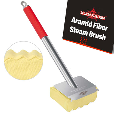 XUDAKAIXIN Grill Brush Bristle Free,Unique Aramid Fiber Wavy Pad Perfect for Cast Iron/Stainless-Steel Grates,Dishwasher Safe,Safe Grill Brush for Outdoor Grill,Gifts for Men/Dad