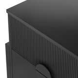 LGHM Fluted Dresser for Bedroom with 4 Drawers, Modern 4 Drawers Dressers with Semicylinder Fluted, Solid Chest of Drawers, 36" Tall Dresser with Bold Steel Frame, Metal Handles, Black LGHM