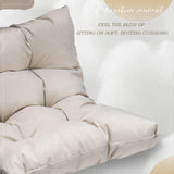 BULEXYARD Hanging Egg Swing Chair with Stand Indoor Outdoor 350lbs Capacity, Brown Wicker Hammock Egg Basket Chair with Beige Thickened Cushion for Bedroom Balcony Garden Porch Patio BULEXYARD