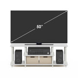 Furinno Turn-N-Tube No Tools 3D 3-Tier Entertainment TV Stands, White/White Furinno