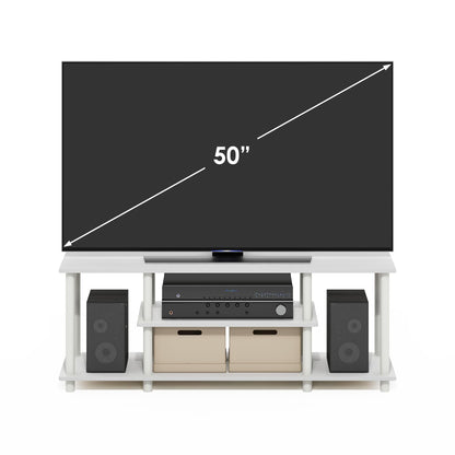 Furinno Turn-N-Tube No Tools 3D 3-Tier Entertainment TV Stands, White/White