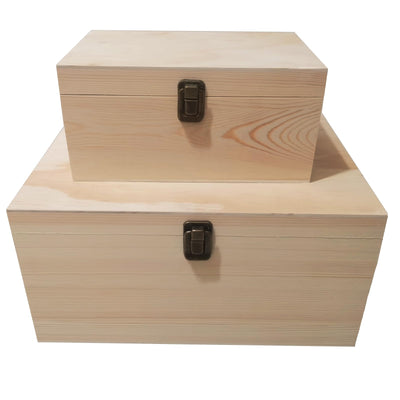YXFZPAN Wooden Boxes for Crafts, Natural Wooden Boxes, Reusable Wooden Boxes for Art and DIY Hobbies, Jewelry Boxes and Wooden Gift Boxes for Home Storage