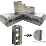 INTBUYING 10"" Hard Chuck Jaw Sets, 1.5mm x 60 degree serration,16mm groove width, 3 pcs High-quality Steel Hard Chuck Jacket Set for 10"" Lathe Chuck, FBU-022564 INTBUYING