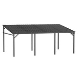 MUPATER 12'x 20' Outdoor Pergola on Clearance with Metal Frame, Lean to Pergola Gazebo, Wall-Mounted Heavy Duty Awnings for Patio, Deck, Porch and Backyard MUPATER