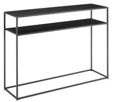 Crosley Furniture Braxton Sofa Console Table with Storage Shelf for Hall, Entryway, or Living Room, Matte Black Crosley Furniture