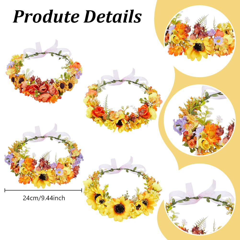 FREEBLOSS 90+ Floral Crown DIY Kit Flower Crowns Making Kit DIY Floral Crown Garland Kit Hair Accessories Handmade Make Your Own Flower Wreath Crown Spring and Autumn Floral Crown FREEBLOSS