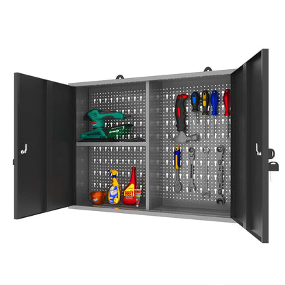 JZD Metal Wall Mounted Storage Tool Cabinet for Garage Basement - WoodArtSupply