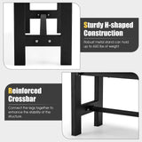 Giantex 2-Person Outdoor Bench Seat - Backless Patio Garden Bench, 47” Weatherproof Outside Chair with Slatted Seat, Metal Frame, 660 LBS Capacity, Dining Bench Chair for Yard, Park, Balcony, Black Giantex