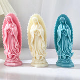 Religious Virgin Mary Statue Silicone Mold Virgin Mary Candle Molds for Candle Making Supplies Wax Tools Virgen Maria Candle Mold Silicone Molds for Resin Concrete Plaster Epoxy Molds Home Decor RUIYDZ