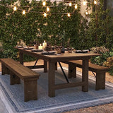 Flash Furniture Hercules Commercial Grade Farmhouse Dining Table | Solid Pine Foldable Table for 10 in Antique Rustic | Rustic Charm for Home and Events Flash Furniture