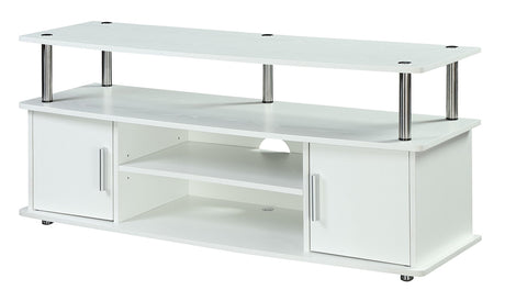 Convenience Concepts Designs2Go Monterey TV Stand with Cabinets and Shelves Home_Furniture_and_Decor, 47.25"L x 15.75"W x 21.25"H, White Convenience Concepts