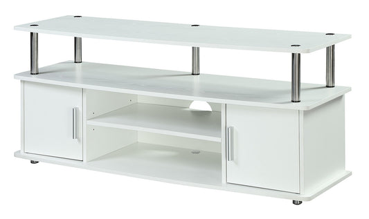 Convenience Concepts Designs2Go Monterey TV Stand with Cabinets and Shelves Home_Furniture_and_Decor, 47.25"L x 15.75"W x 21.25"H, White - WoodArtSupply